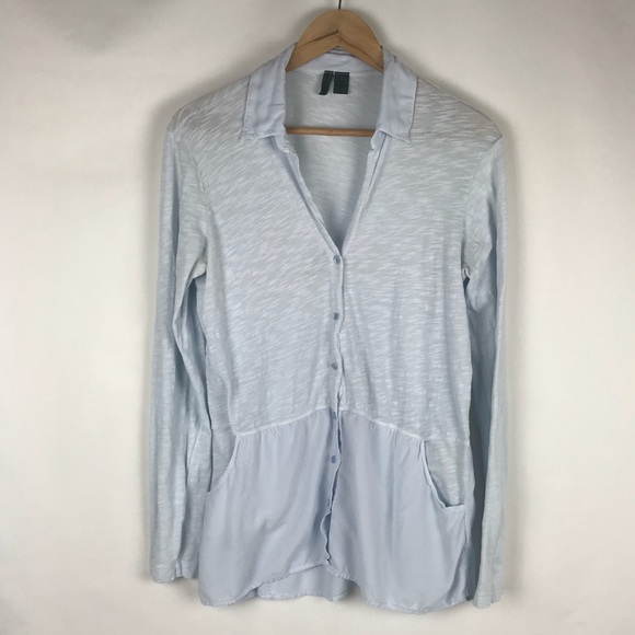 Anthro Draped Austa Button Down Top - Picture 1 of 7